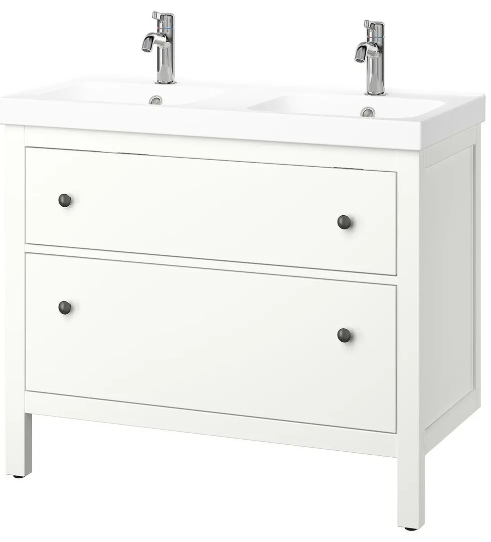Набор тумбы с раковиной Ikea Hemnes/Orrsjon/Voxnan c ящиками 102x49x89 (Белый) - 4
