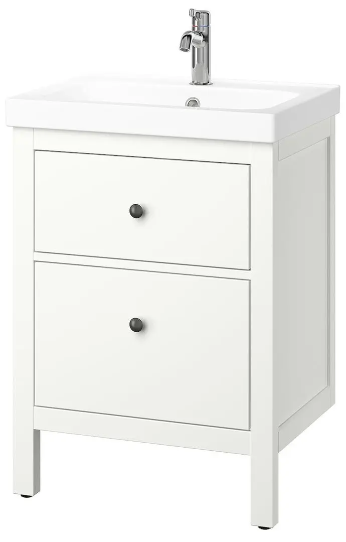Набор тумбы с раковиной Ikea Hemnes/Orrsjon/Voxnan c ящиками 62x49x89 (Белый) - 3