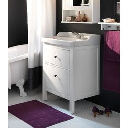 Набор тумбы с раковиной Ikea Hemnes/Rutsjon с ящиками 62x49x95 (Белый/Хром)