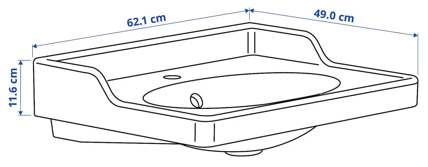 Набор тумбы с раковиной Ikea Hemnes/Rutsjon с ящиками 62x49x95 (Белый/Хром) - 10