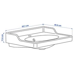 Набор тумбы с раковиной Ikea Hemnes/Rutsjon с ящиками 62x49x95 (Белый/Латунь) Thumb