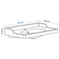 Набор тумбы с раковиной Ikea Hemnes/Rutsjon с ящиками 82x49x95 (Белый/Хром) Thumb
