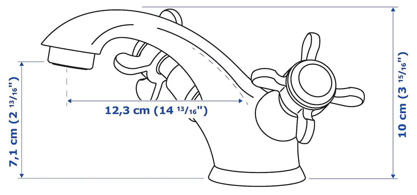 Набор тумбы с раковиной Ikea Hemnes/Rutsjon с ящиками 82x49x95 (Белый/Латунь) - 9