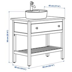 Набор тумбы с раковиной Ikea Hemnes/Tornviken 82x48x90 (Белый) Thumb