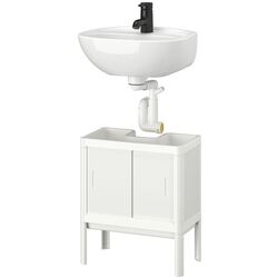 Набор тумбы с раковиной Ikea Lilltjarn/Skatsjon с дверцами 45x35 (Белый) Thumb