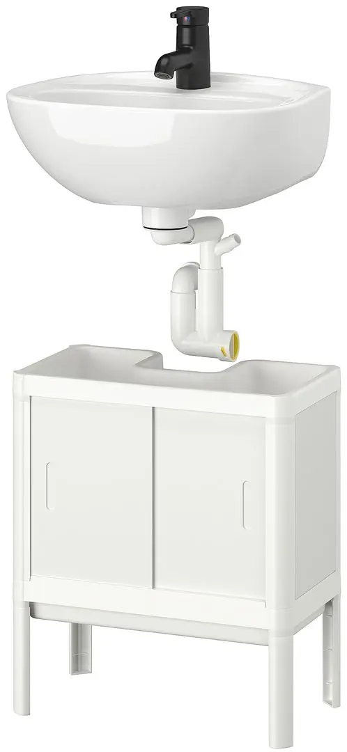 Набор тумбы с раковиной Ikea Lilltjarn/Skatsjon с дверцами 45x35 (Белый) - 2