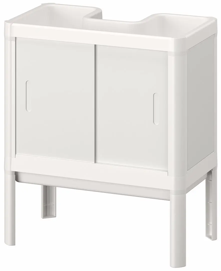 Набор тумбы с раковиной Ikea Lilltjarn/Skatsjon с дверцами 45x35 (Белый) - 4