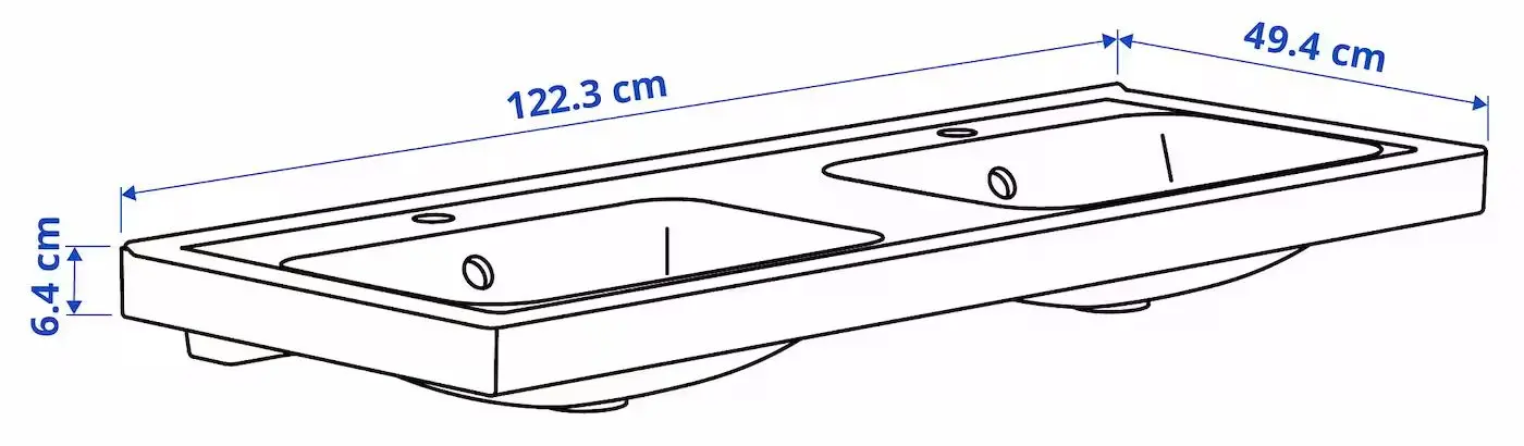 Set tumba cu lavoar Ikea Tannforsen/Orrsjon 122x49x74 (Alb) - 8