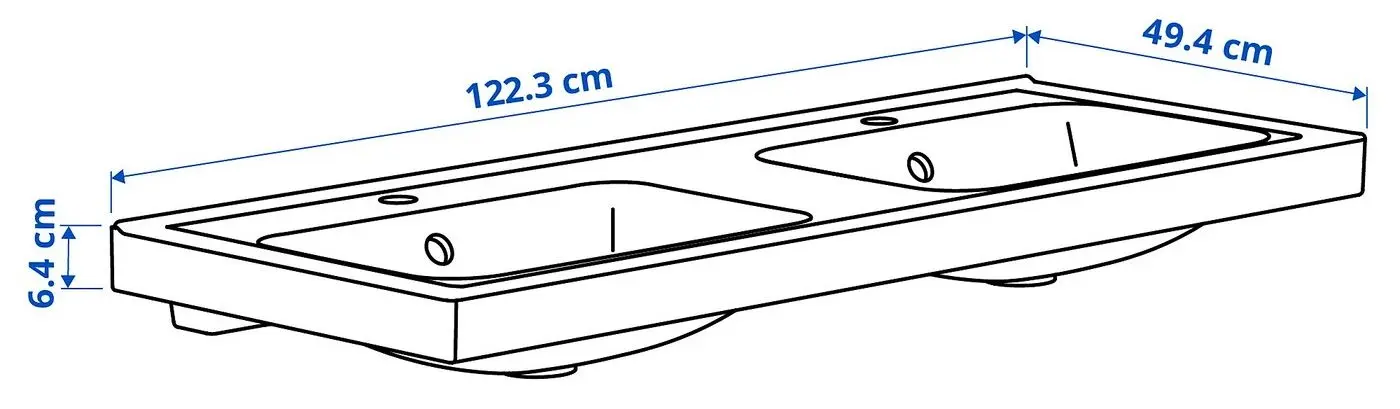 Набор тумбы с раковиной Ikea Tannforsen/Orrsjon 122x49x74 (Серый) - 8