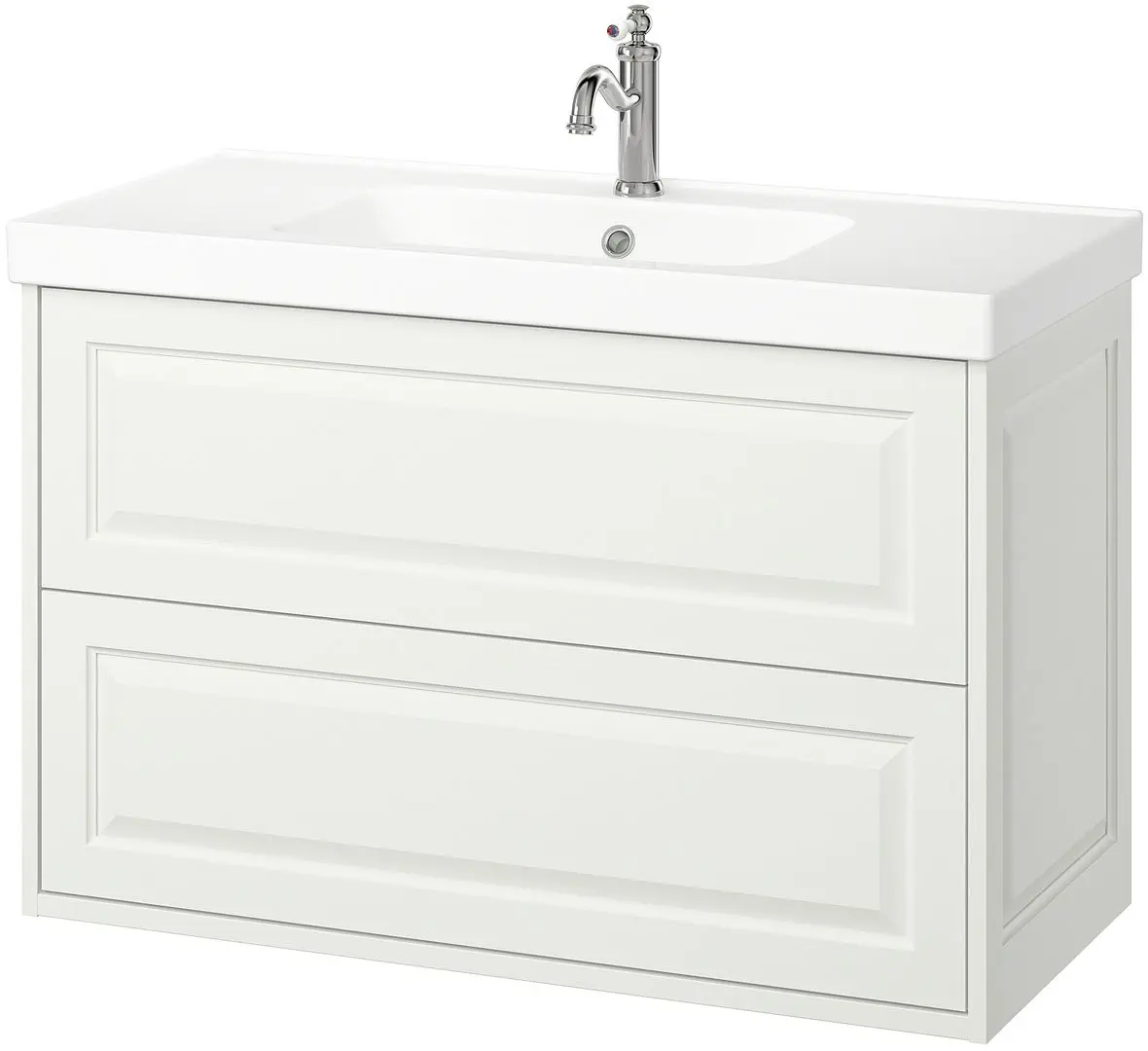 Набор тумбы с раковиной Ikea Tannforsen/Orrsjon с ящиками 102x49x69 (Белый) - 2