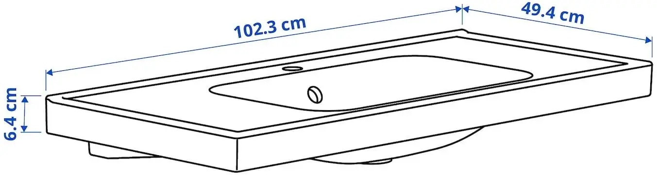 Набор тумбы с раковиной Ikea Tannforsen/Orrsjon с ящиками 102x49x69 (Белый) - 9