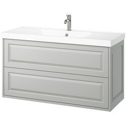 Набор тумбы с раковиной Ikea Tannforsen/Orrsjon с ящиками 122x49x69 (Серый) Thumb