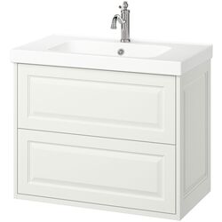Набор тумбы с раковиной Ikea Tannforsen/Orrsjon с ящиками 82x49x69 (Белый) Thumb