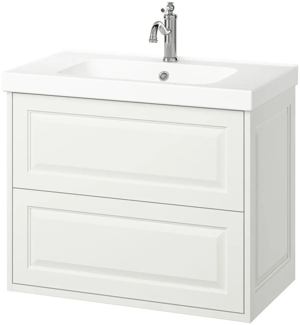 Набор тумбы с раковиной Ikea Tannforsen/Orrsjon с ящиками 82x49x69 (Белый) - 4