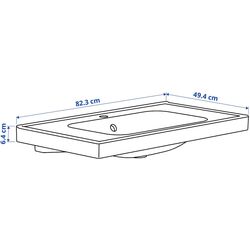Набор тумбы с раковиной Ikea Tannforsen/Orrsjon с ящиками 82x49x69 (Белый) Thumb