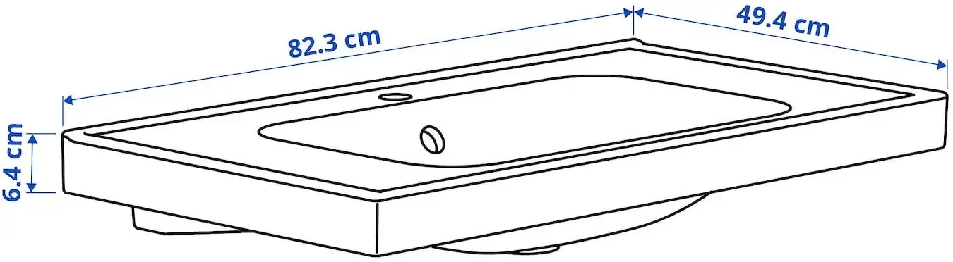Набор тумбы с раковиной Ikea Tannforsen/Orrsjon с ящиками 82x49x69 (Белый) - 9