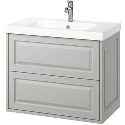 Набор тумбы с раковиной Ikea Tannforsen/Orrsjon с ящиками 82x49x69 (Серый) Thumb