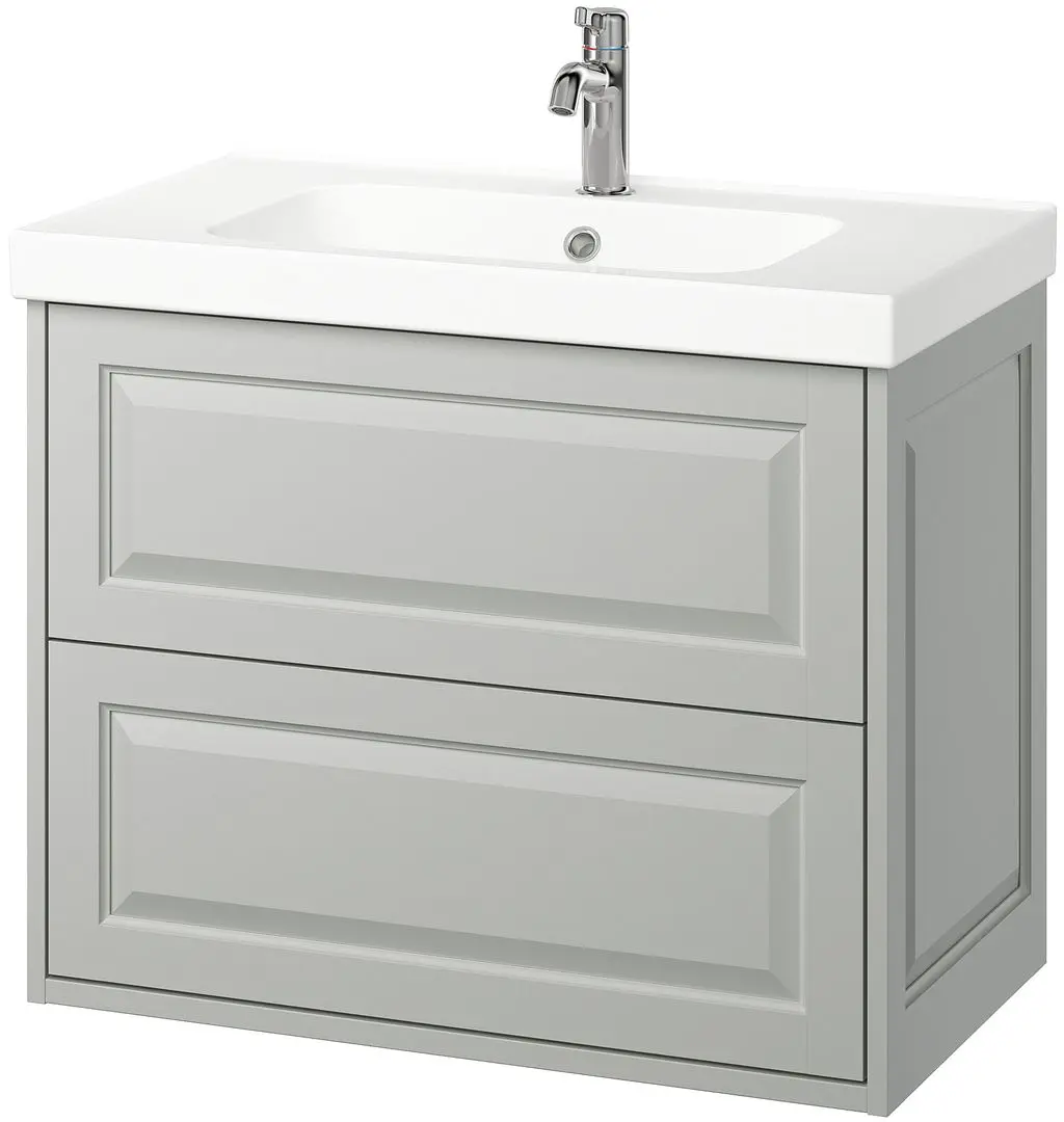 Набор тумбы с раковиной Ikea Tannforsen/Orrsjon с ящиками 82x49x69 (Серый) - 2