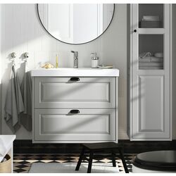 Набор тумбы с раковиной Ikea Tannforsen/Orrsjon с ящиками 82x49x69 (Серый)