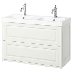 Набор тумбы с раковиной Ikea Tannforsen/Orrsjon ящики/2 смесителя 102x49x69 (Белый) Thumb