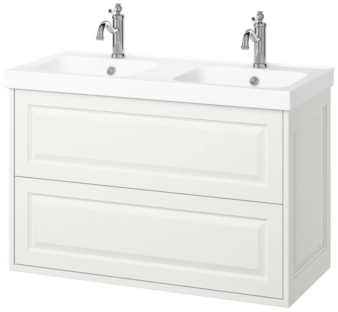 Набор тумбы с раковиной Ikea Tannforsen/Orrsjon ящики/2 смесителя 102x49x69 (Белый) - 2