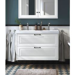 Набор тумбы с раковиной Ikea Tannforsen/Orrsjon ящики/2 смесителя 102x49x69 (Белый)