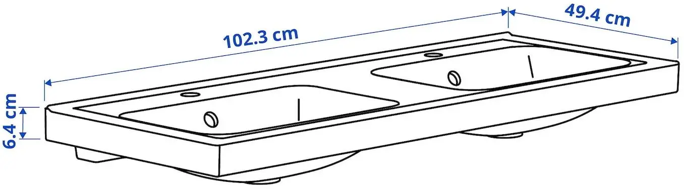 Набор тумбы с раковиной Ikea Tannforsen/Orrsjon ящики/2 смесителя 102x49x69 (Белый) - 9
