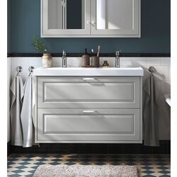 Набор тумбы с раковиной Ikea Tannforsen/Orrsjon ящики/2 смесителя 102x49x69 (Серый)