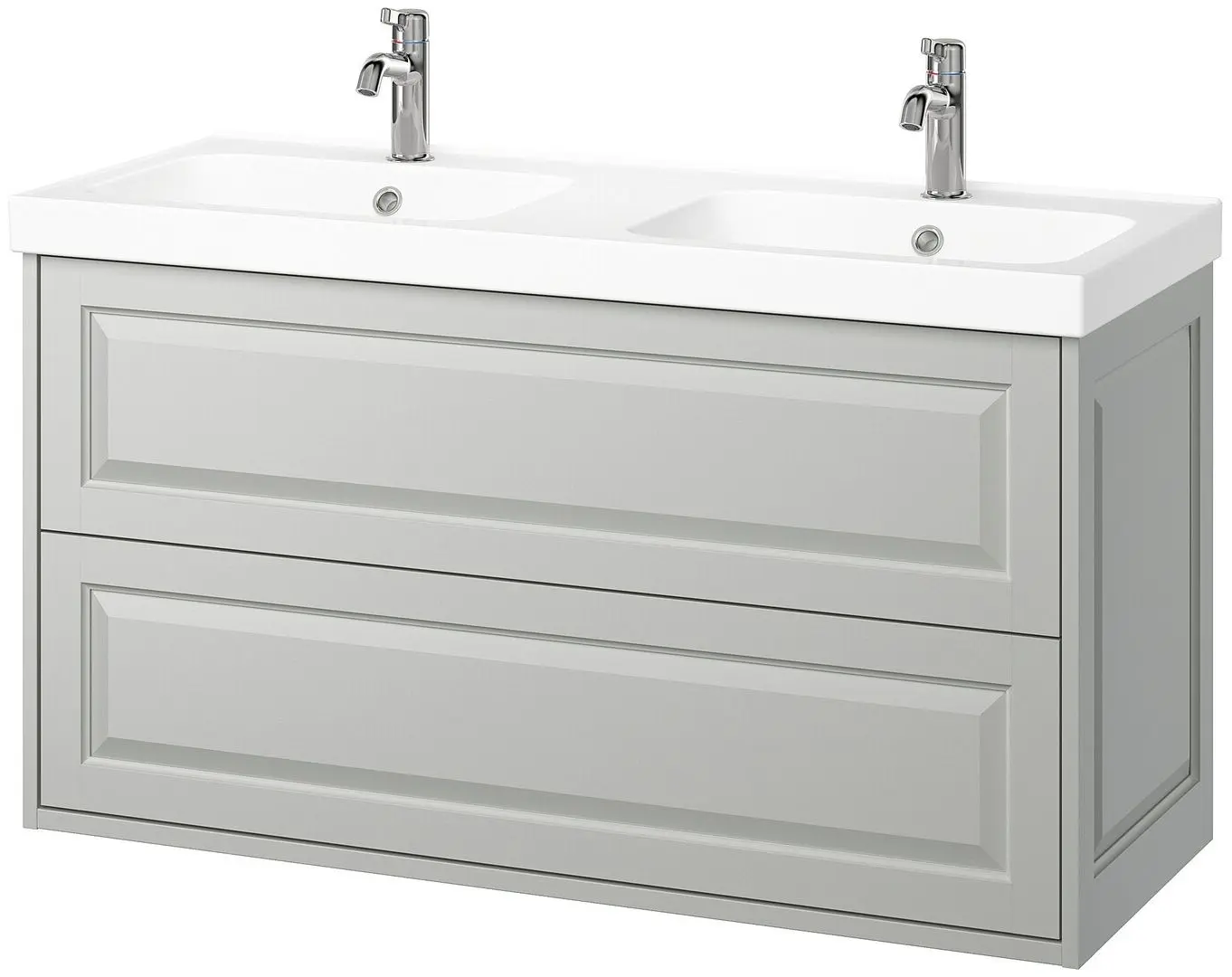 Набор тумбы с раковиной Ikea Tannforsen/Orrsjon ящики/2 смесителя 122x49x69 (Серый) - 2