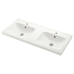 Набор тумбы с раковиной Ikea Tannforsen/Orrsjon ящики/2 смесителя 122x49x69 (Серый) Thumb