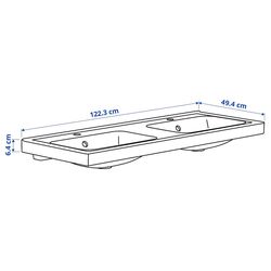 Набор тумбы с раковиной Ikea Tannforsen/Orrsjon ящики/2 смесителя 122x49x69 (Серый) Thumb