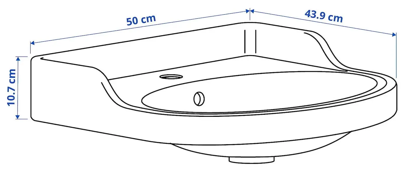 Набор тумбы с раковиной Ikea Tannforsen/Rutsjon 122x49x76 (Белый/Имитация Ореха) - 9