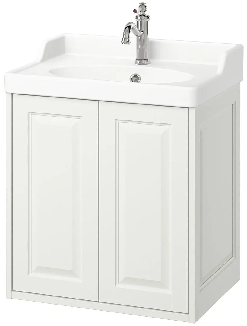 Набор тумбы с раковиной Ikea Tannforsen/Rutsjon с дверцами 62x49x74 (Белый) - 2