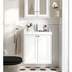 Набор тумбы с раковиной Ikea Tannforsen/Rutsjon с дверцами 62x49x74 (Белый)