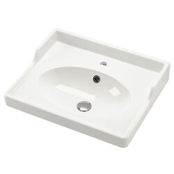 Набор тумбы с раковиной Ikea Tannforsen/Rutsjon с дверцами 62x49x74 (Белый) Thumb