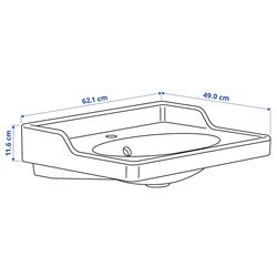 Набор тумбы с раковиной Ikea Tannforsen/Rutsjon с дверцами 62x49x74 (Белый) Thumb