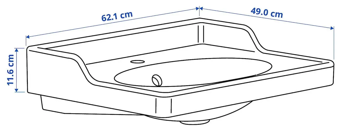 Набор тумбы с раковиной Ikea Tannforsen/Rutsjon с дверцами 62x49x74 (Белый) - 8