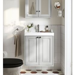 Набор тумбы с раковиной Ikea Tannforsen/Rutsjon с дверцами 62x49x74 (Серый)