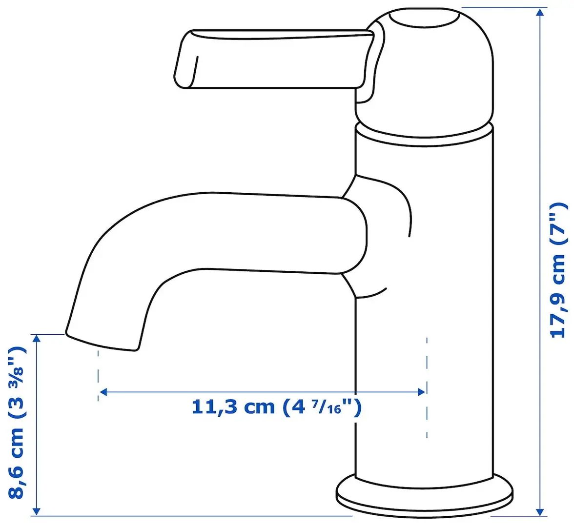 Набор тумбы с раковиной Ikea Tannforsen/Rutsjon с дверцами 62x49x74 (Серый) - 6