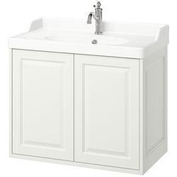 Набор тумбы с раковиной Ikea Tannforsen/Rutsjon с дверцами 82x49x74 (Белый) Thumb