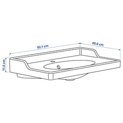 Набор тумбы с раковиной Ikea Tannforsen/Rutsjon с дверцами 82x49x74 (Серый) Thumb