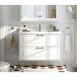 Набор тумбы с раковиной Ikea Tannforsen/Rutsjon с ящиками 102x49x74 (Белый)