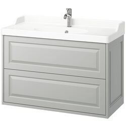 Набор тумбы с раковиной Ikea Tannforsen/Rutsjon с ящиками 102x49x74 (Серый) Thumb