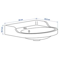 Набор тумбы с раковиной Ikea Tannforsen/Rutsjon с ящиками 102x49x76 (Белый/Имитация Черного Мрамора) Thumb