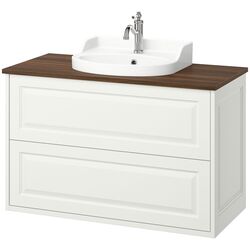 Набор тумбы с раковиной Ikea Tannforsen/Rutsjon с ящиками 102x49x76 (Белый/Имитация Ореха) Thumb