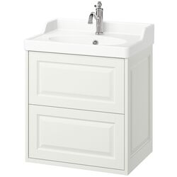 Набор тумбы с раковиной Ikea Tannforsen/Rutsjon с ящиками 62x49x74 (Белый) Thumb