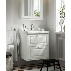 Набор тумбы с раковиной Ikea Tannforsen/Rutsjon с ящиками 62x49x74 (Белый)