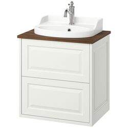 Набор тумбы с раковиной Ikea Tannforsen/Rutsjon с ящиками 62x49x76 (Белый/Имитация Ореха) Thumb