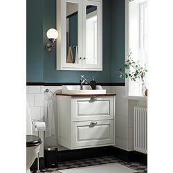 Набор тумбы с раковиной Ikea Tannforsen/Rutsjon с ящиками 62x49x76 (Белый/Имитация Ореха)