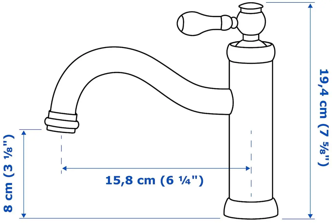 Набор тумбы с раковиной Ikea Tannforsen/Rutsjon с ящиками 82x49x74 (Белый) - 6
